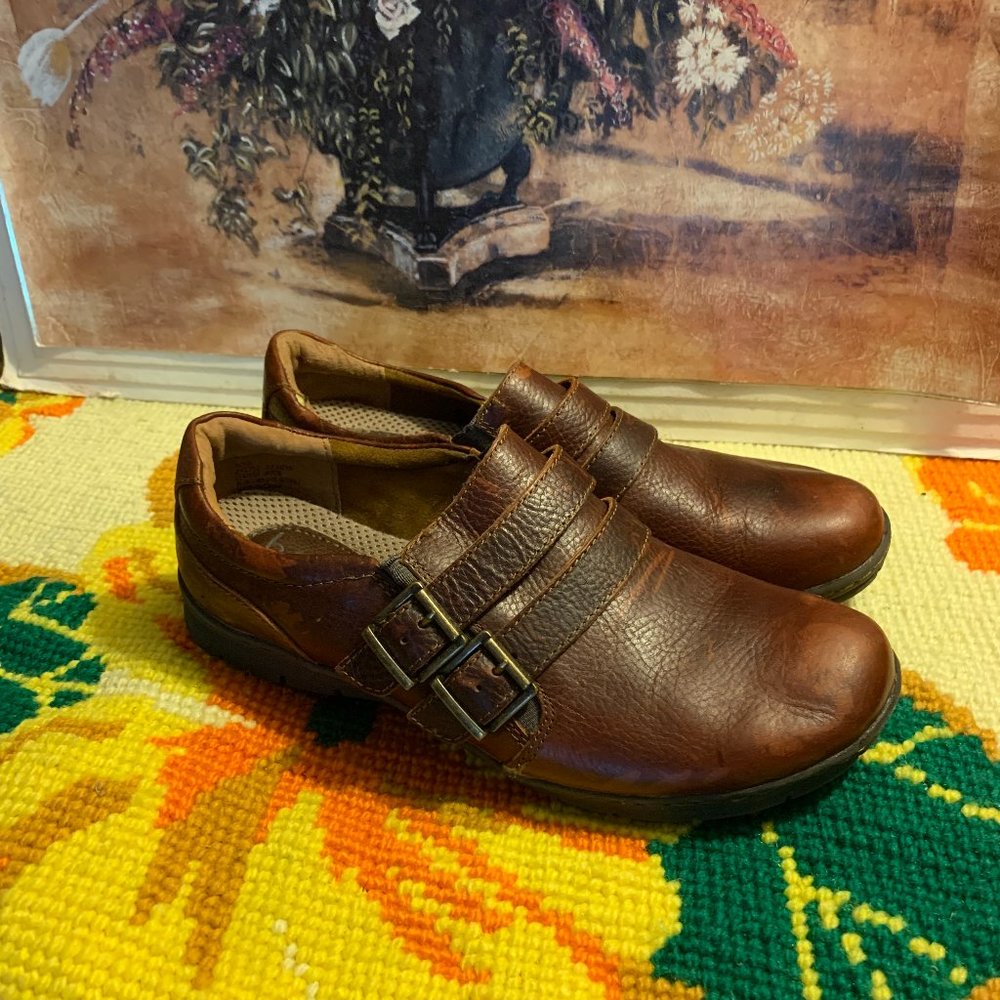 B.O.C. By Born Erinoma Double Strap Comfort Shoe French Roast brown leather